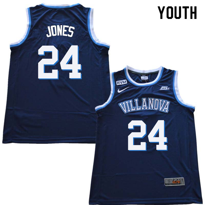 2018 Youth #24 Wali Jones Willanova Wildcats College Basketball Jerseys Sale-Navy - Click Image to Close